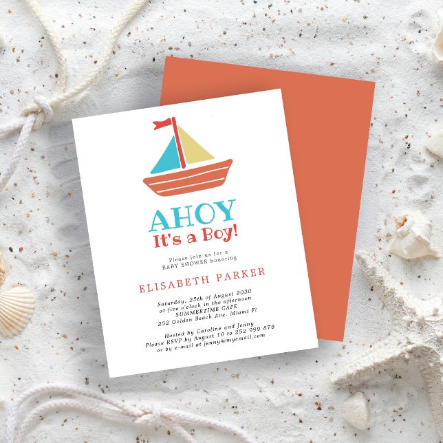 Budget Ahoy Its a Boy baby shower Invitation (Creator Uploaded)