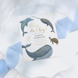Budget Ahoy Its A Boy Cute Sea Animals Baby Shower