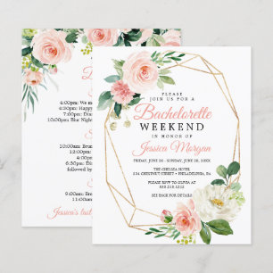 Budget Airy Blush Bachelorette Weekend Invitation