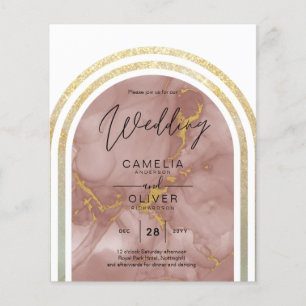 BUDGET All-in1 Gold Dusty Rose Marble Arch Wedding Flyer
