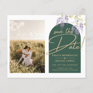 Budget All-in1 PHOTO Wedding Wisteria QR Code INV Flyer
