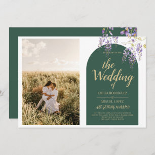 Budget All-in1 PHOTO Wedding Wisteria QR Code INV Invitation