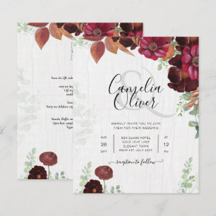 BUDGET All-in1 Rustic Fall Maroon Burgundy Wedding