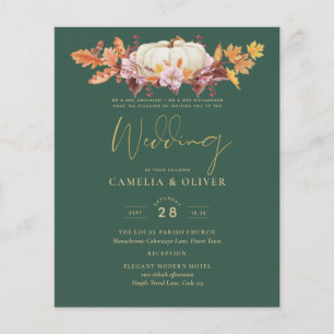 BUDGET All-in-1 Fall Pumpkin Green Gold Wedding