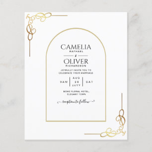 Budget  All-in-1 Gold Accent Wedding INVITE Flyer