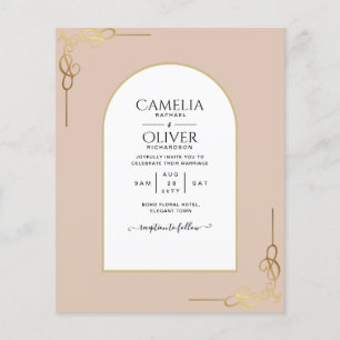 Budget  All-in-1 Gold Accent Wedding INVITE Flyer