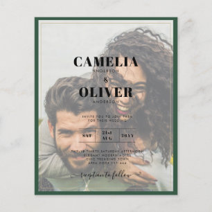 BUDGET All-in-1 Photo Wisteria Green Gold Wedding Flyer