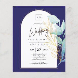 BUDGET All-in-1 Purple Peri Greenery Wedding Flyer