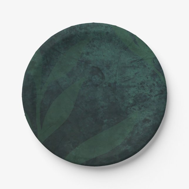 BUDGET All-in-1 Rustic Emerald Green Wedding Paper Plate (Front)