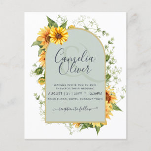 BUDGET All-in-1 Rustic Sunflowers Greenery Wedding Flyer
