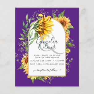 BUDGET All-in-1 Rustic Sunflowers Greenery Wedding Flyer