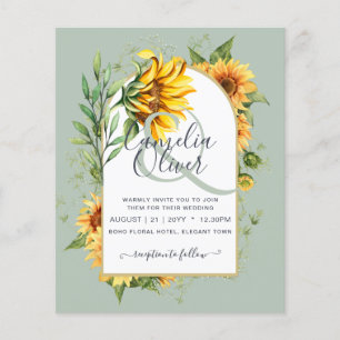 BUDGET All-in-1 Rustic Sunflowers Greenery Wedding Flyer