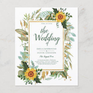 BUDGET All-in-1 Rustic Sunflowers Greenery Wedding Flyer
