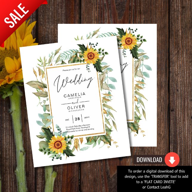 BUDGET All-in-1 Rustic Sunflowers Greenery Wedding Flyer (Creator Uploaded)