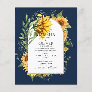 BUDGET All-in-1 Rustic Sunflowers Greenery Wedding Flyer