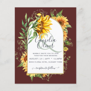 BUDGET All-in-1 Rustic Sunflowers Greenery Wedding Flyer