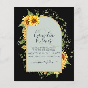 BUDGET All-in-1 Rustic Sunflowers Greenery Wedding Flyer