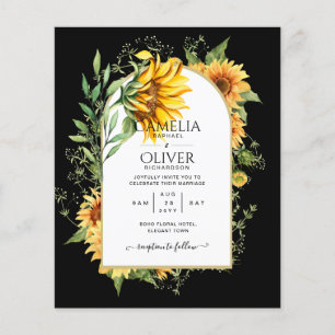 BUDGET All-in-1 Rustic Sunflowers Greenery Wedding Flyer