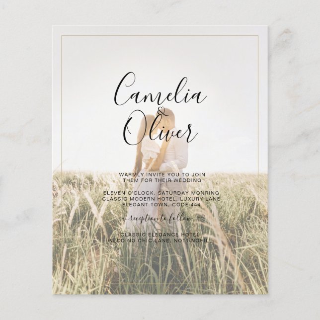 Budget All-in-1 Rustic Terracotta GOLD Wedding Flyer (Front)