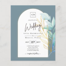 BUDGET All-in-1 Sea Glass Gold Greenery Wedding