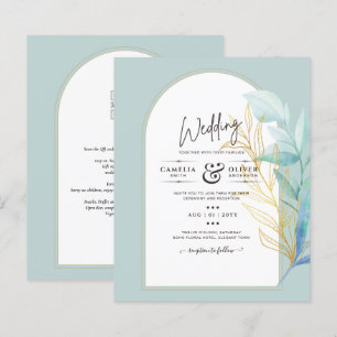 BUDGET All-in-1 Sea Glass Gold Leaf Sage Wedding