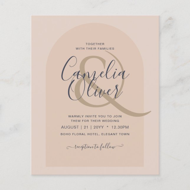 BUDGET All-in-1 Wedding Script Ampersand Arch Flyer (Front)