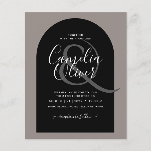 BUDGET All-in-1 Wedding Script Ampersand Arch Flyer (Front)