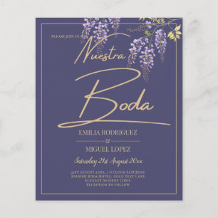 BUDGET All-In-1 Wisteria Dusty Purple Gold Wedding Flyer