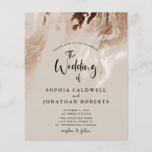 Budget All in One Abstract Marble Wedding Invite