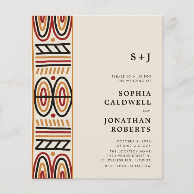 Budget All in One African Motif Wedding Invitation (Front)