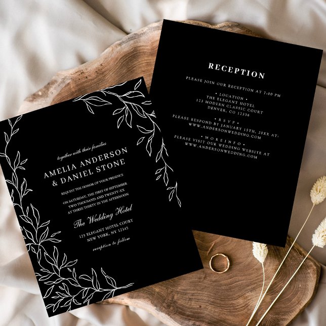 Budget All in One Black & White Wedding Invitation (Creator Uploaded)