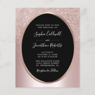 Budget All in One Blush Glitter Wedding Invitation