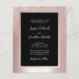 Budget All in One Blush Glitter Wedding Invitation
