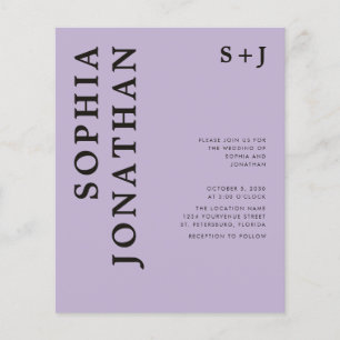 Budget All in One Bold Typography Wedding Invite