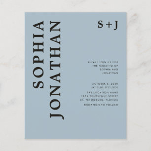 Budget All in One Bold Typography Wedding Invite