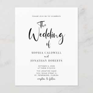 Budget All in One Calligraphy Wedding Invitation