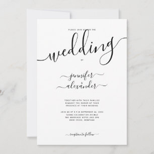 Budget All In One Chic Calligraphy Wedding Invitation