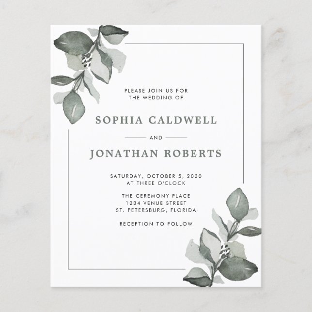 Budget All in One Dusty Green Eucalyptus Wedding (Front)