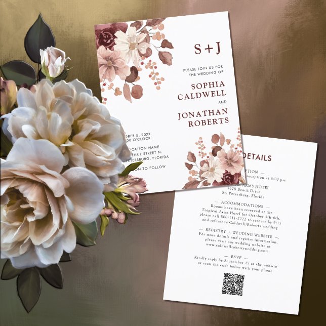 Budget All in One Eucalyptus Floral Wedding Invite (Creator Uploaded)