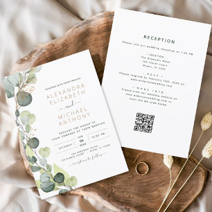 Budget All in One Eucalyptus QR Code Wedding
