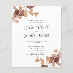 Budget All in One Eucalyptus Wedding Invitation