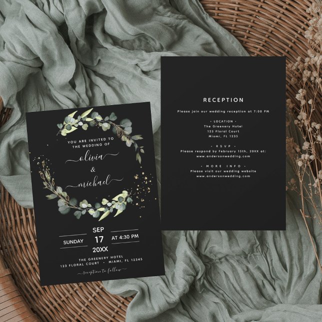 Budget All in One Eucalyptus Wedding Invitation (Creator Uploaded)