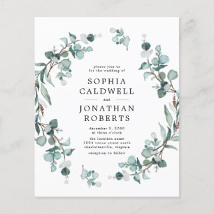 Budget All in One Eucalyptus Wedding Invitation