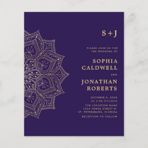 Budget All in One Gold Mandala Wedding Invite