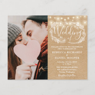Budget All In One Kraft Photo Wedding Invite