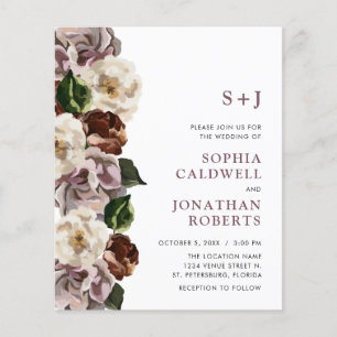 Budget All in One Moody Floral Wedding Invitation