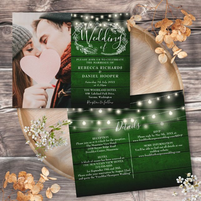 Budget All In One Photo Rustic Wedding Invite (Budget All In One Photo Rustic Wedding Invite)