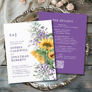 Budget All in One Sunflower Lavender Wedding Flyer