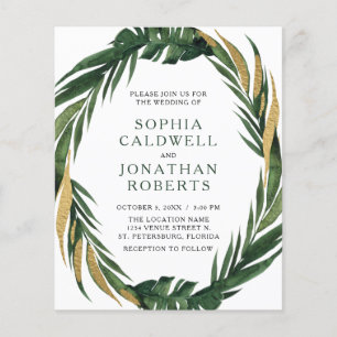 Budget All in One Tropical Palm Wedding Invitation