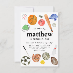 Budget All Star Sports Balls Team Kid Boy Birthday Card